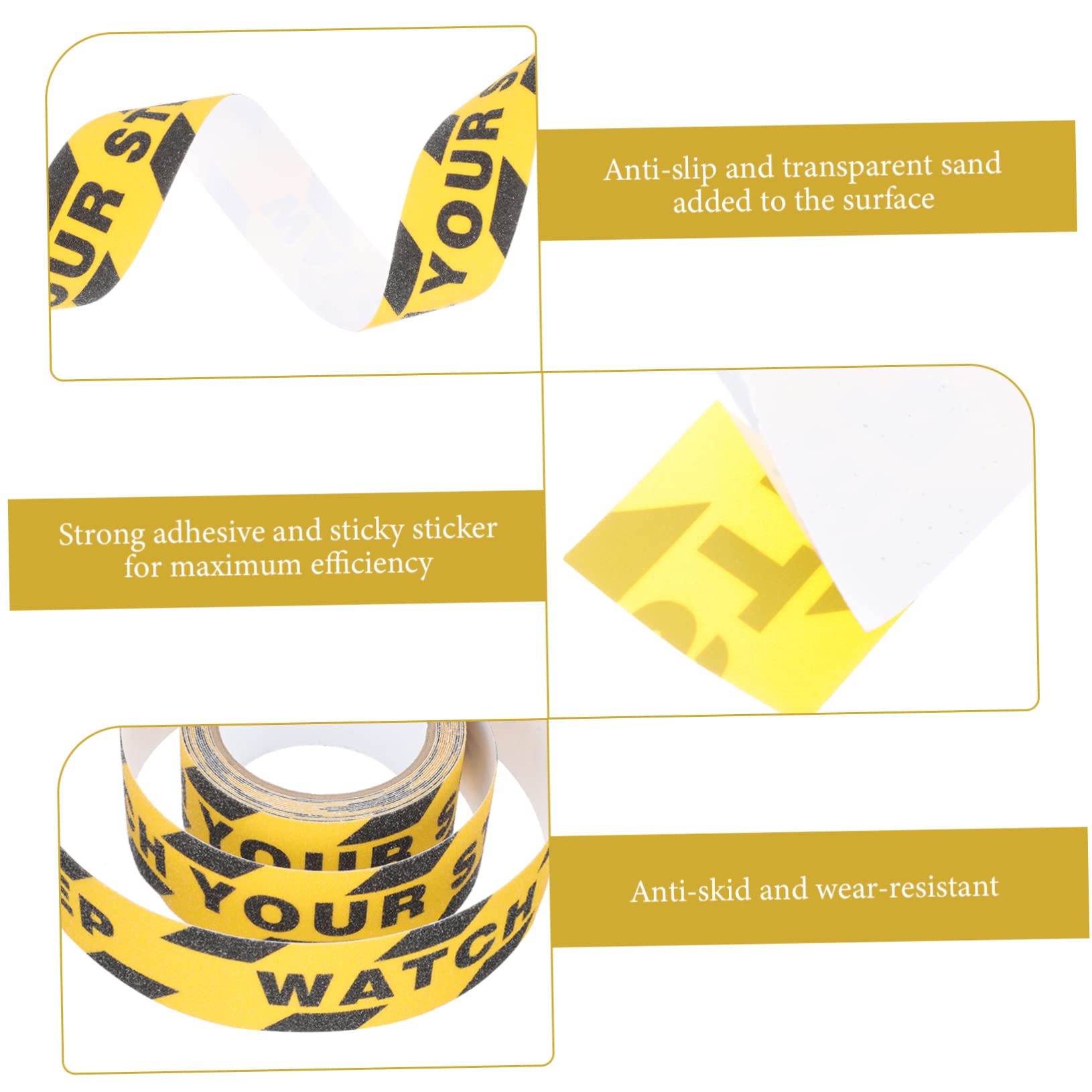 Gatuida Nastro Antiscivolo Adesivo per Scale, 2 Pezzi in PVC Resistente