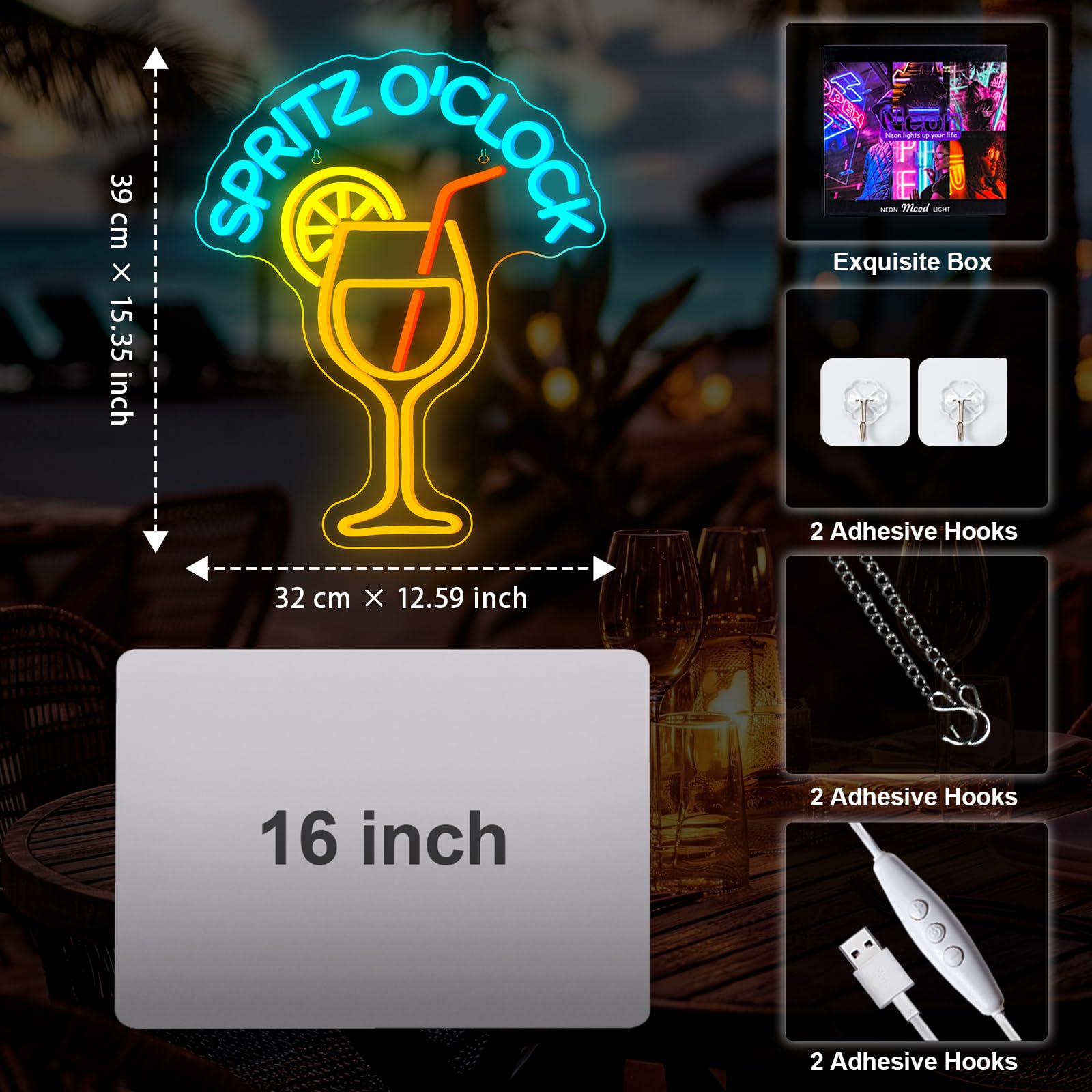 NYXEN Targa neon per cocktail O'clock Neon Sign Beer Time LED per cocktail bar uomo caverna club pub party cucina ristorante