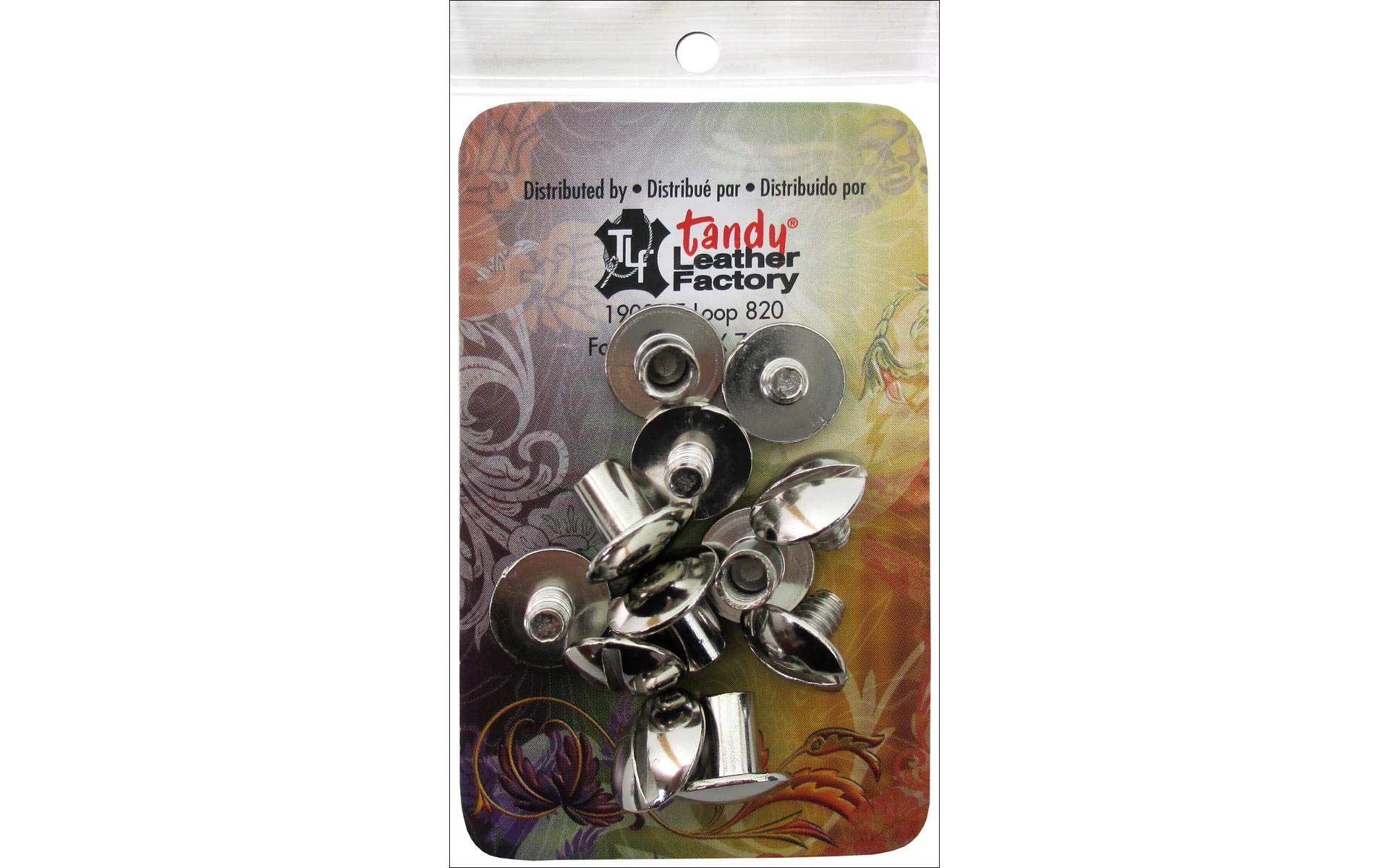 Tandy Leather 1/4 Nickel Chicago Screws 10 pack 1290-02"