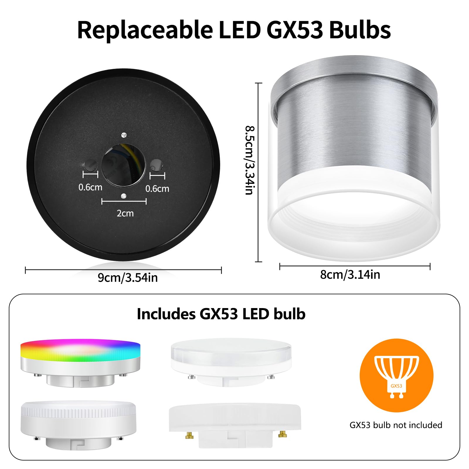 GeyouLux LED Adjustable Overhead Spotlight, 7W 800LM diameter 90×86mm Dimmable Ceiling Spotlights - Image 4