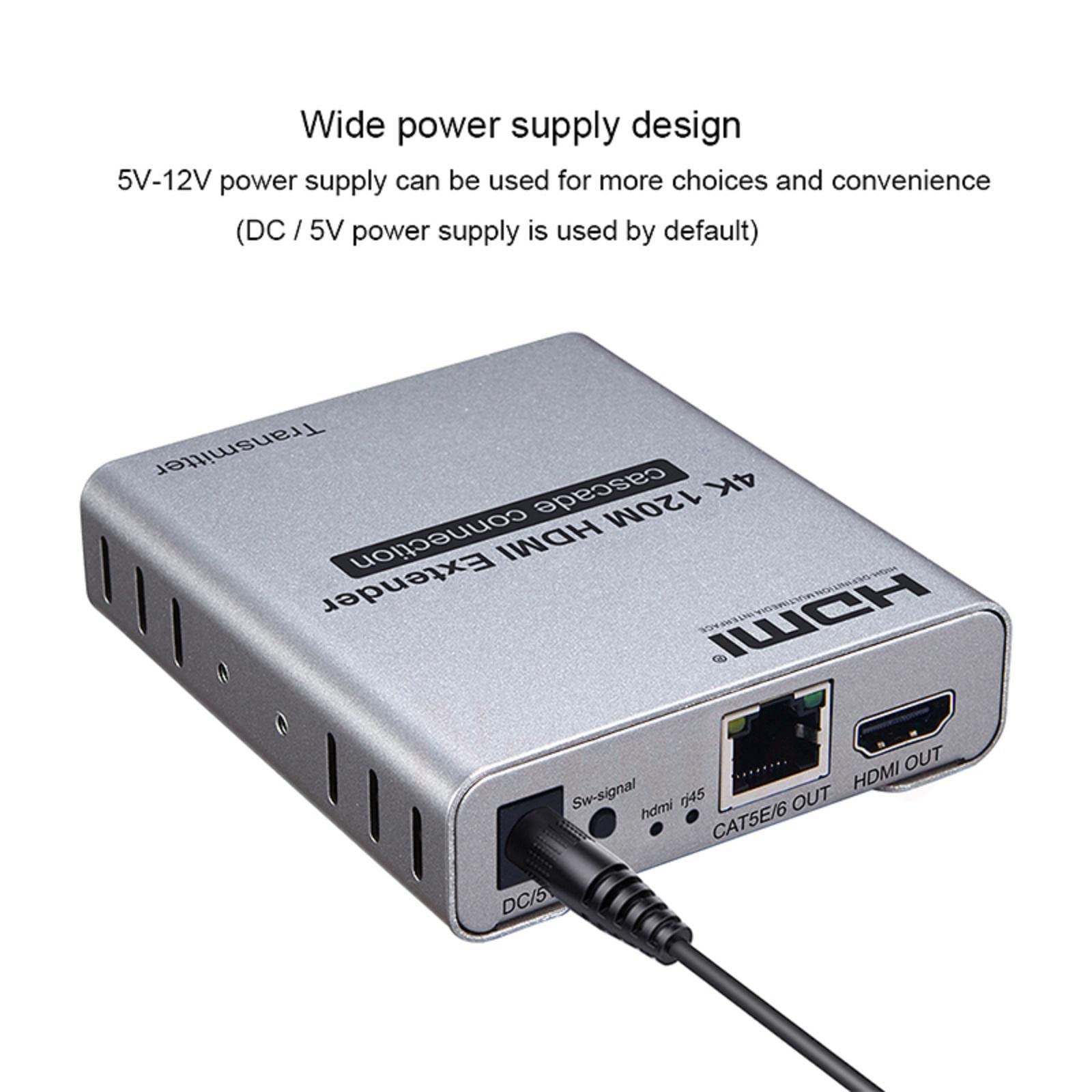 Przedłużacz HDMI 120 m 4K przy 30 HZ wzmacniacz HDMI HD HDMI przedłużacz sieciowy RJ45 CAT5e CAT6 kabel Ethernet rozdzielacz obsługuje laptopa DVD TV