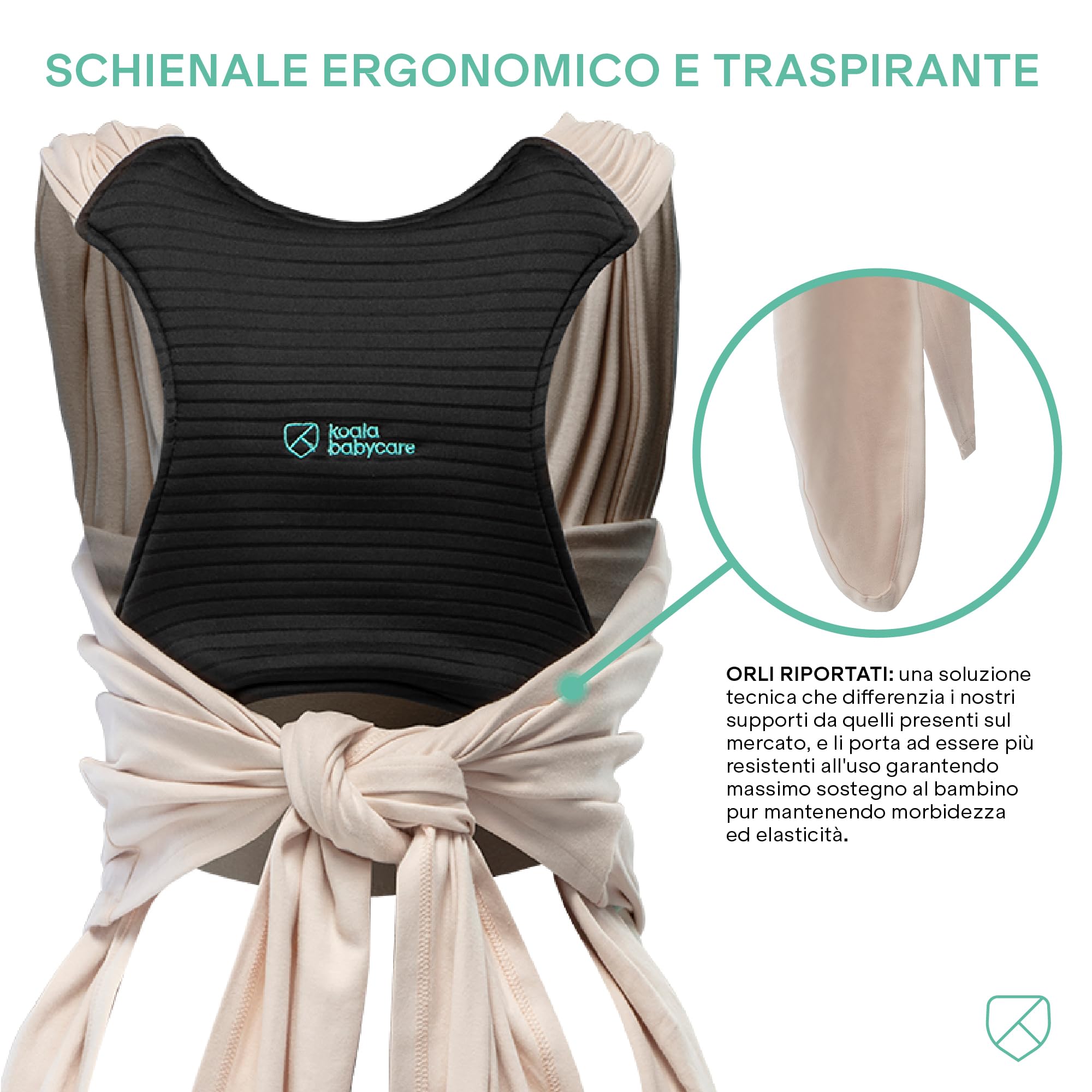 Koala Babycare Fascia neonato porta bebè - Cuddle Band 2.0 Ancora più Resistente – Fascia per neonati in cotone organico testata fino a 15 kg - Facilmente Regolabile e Unisex