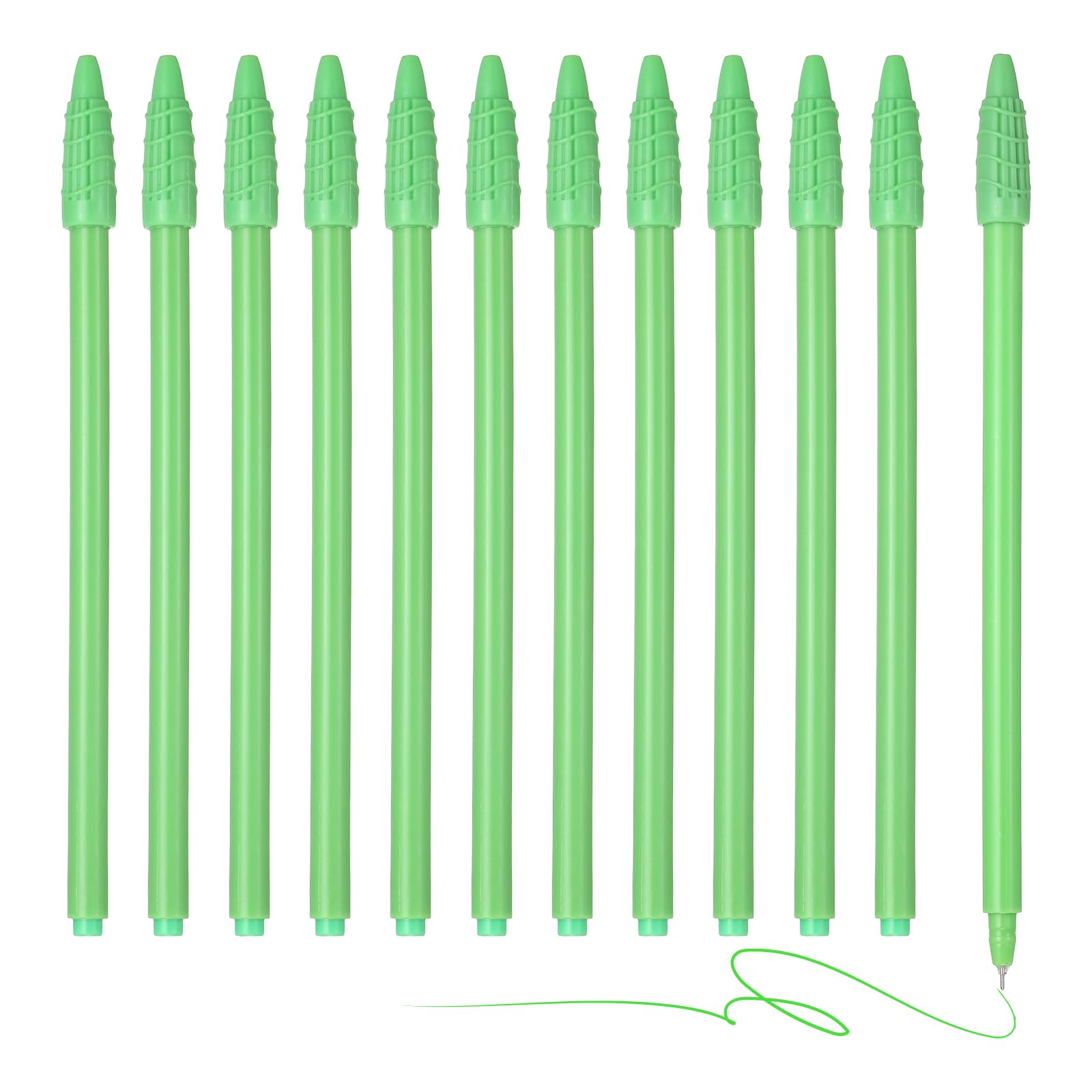 PATIKIL 12Pcs Colored Gel Ink Pens, 0.5mm Leaf Green Gel Ink Ballpoint Pens Fine Point Smooth Writing for Journaling Notebook Office Stationery Drawing Teachers, Leaf Green