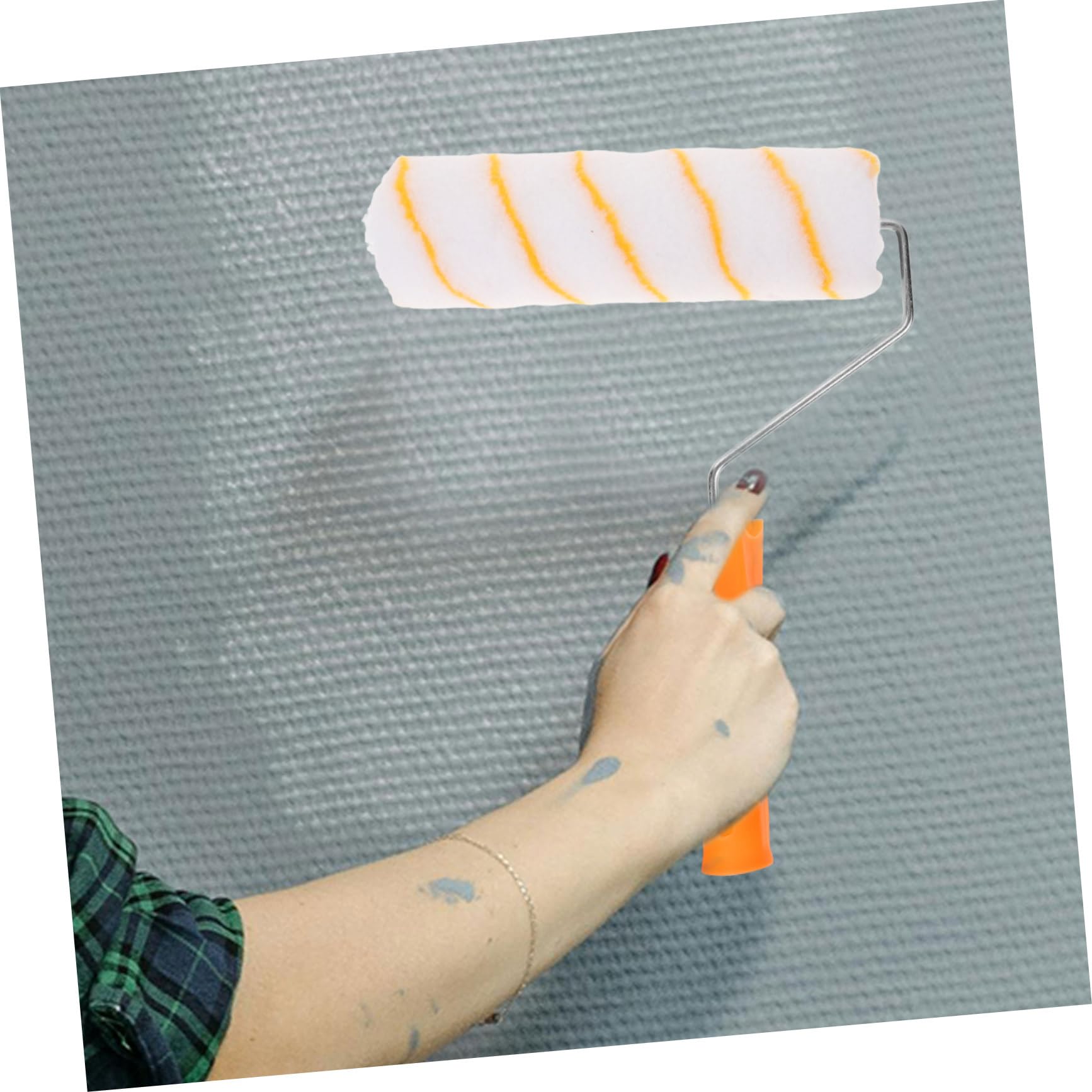 VILLCASE Cepillo de Rodillo Telescópico Portátil con Funda de Repuesto para Rodillo de Pintura Suministros para Pintar Casa Herramienta de Limpieza