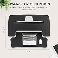 Vista 3 de FLEXISPOT Convertidor de escritorio de pie ajustable en altura de 32 pulgadas, soporte para escritorio de pie, estación de trabajo para computadora