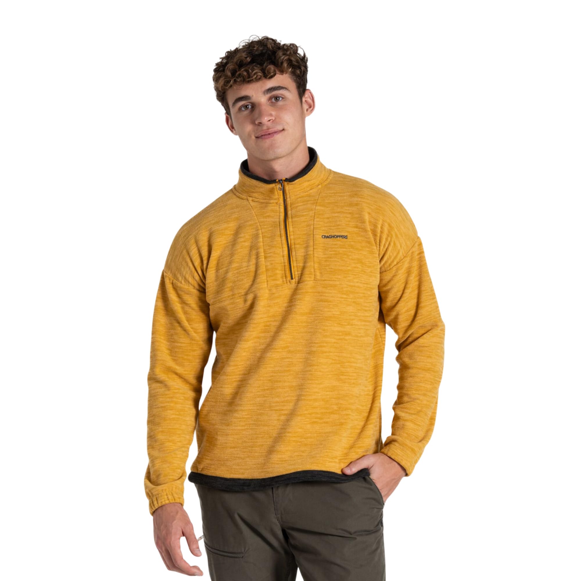 Craghoppers Mens Esk Quarter Zip Fleece Jacket (M) (Warbler Yellow)