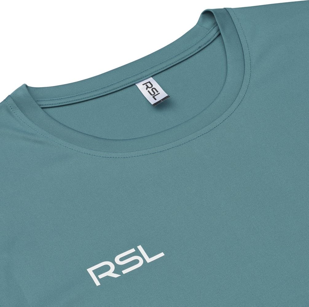 RSL - Camiseta deportiva para hombre, poliéster, elástica, de secado rápido, Volga Lagoon, L