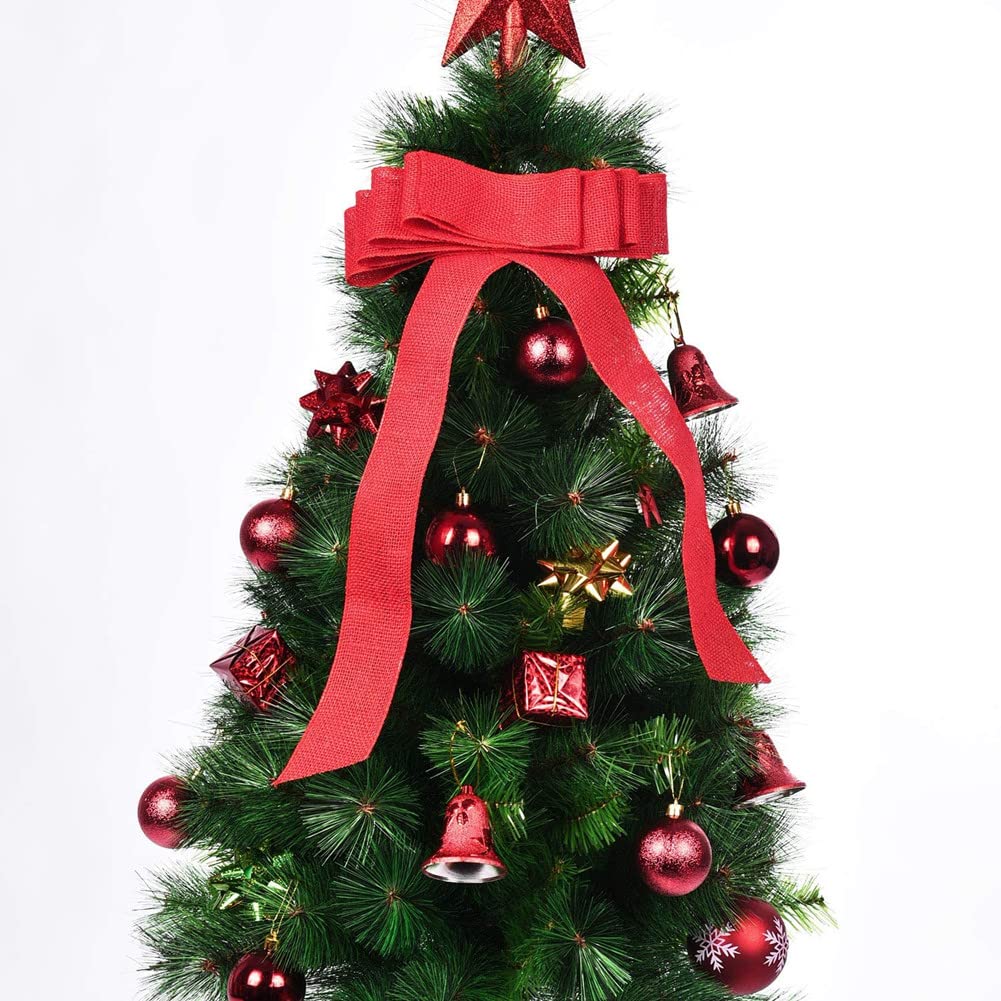 Geschenkband, Geschenkband für Weihnachten, 6 Rollen Sackleinen-Drahtband, solides Drahtkantenband, Sackleinen-Geschenkband, Juteband, DIY handgefertigte Verzierungen for dekorative Kränze, Geschenkve