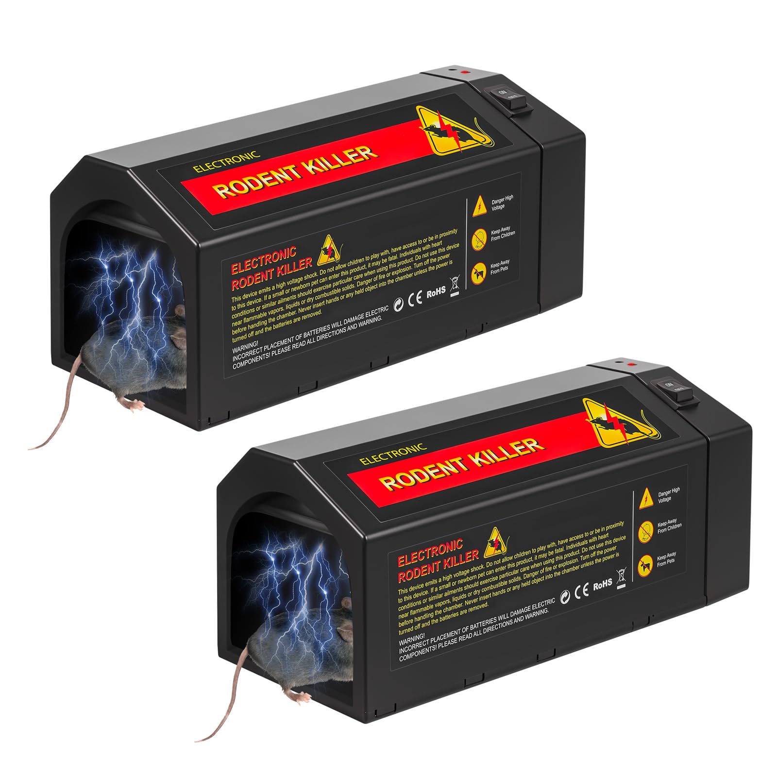 Mata ratones eléctricos para el hogar con potente sistema de captura para cocina y almacén