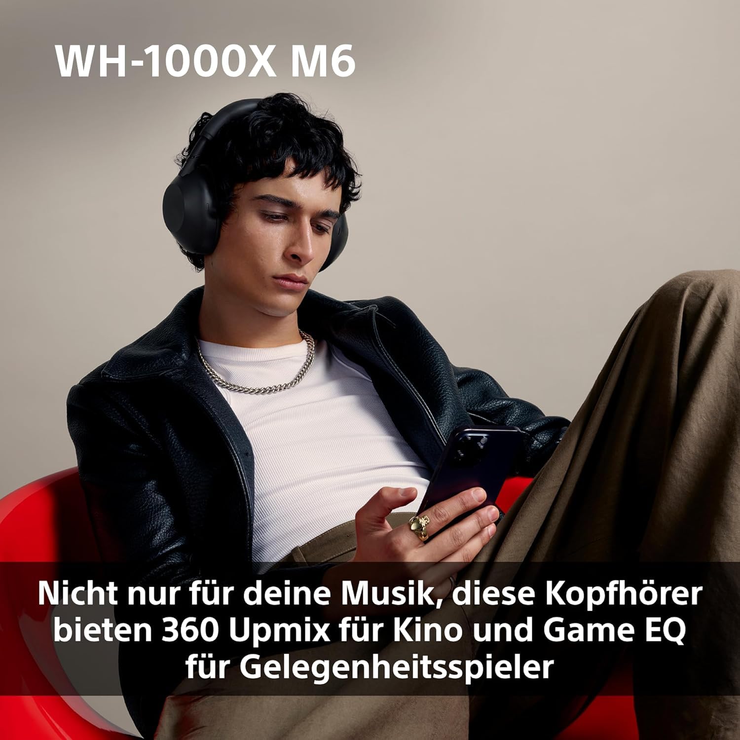 Sony WH-1000XM6 Noise Cancelling Kopfhörer, 30h Akku, Schwarz Ansicht 9