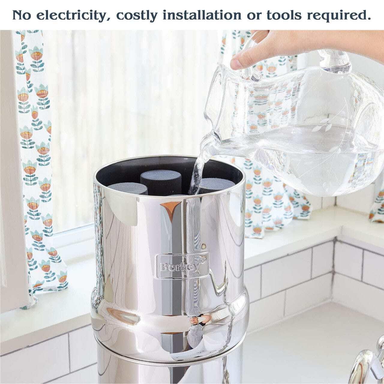 Berkey Système de Filtration d'Eau par Gravité 5.6L inox AISI 304 avec 2 Éléments Black Berkey