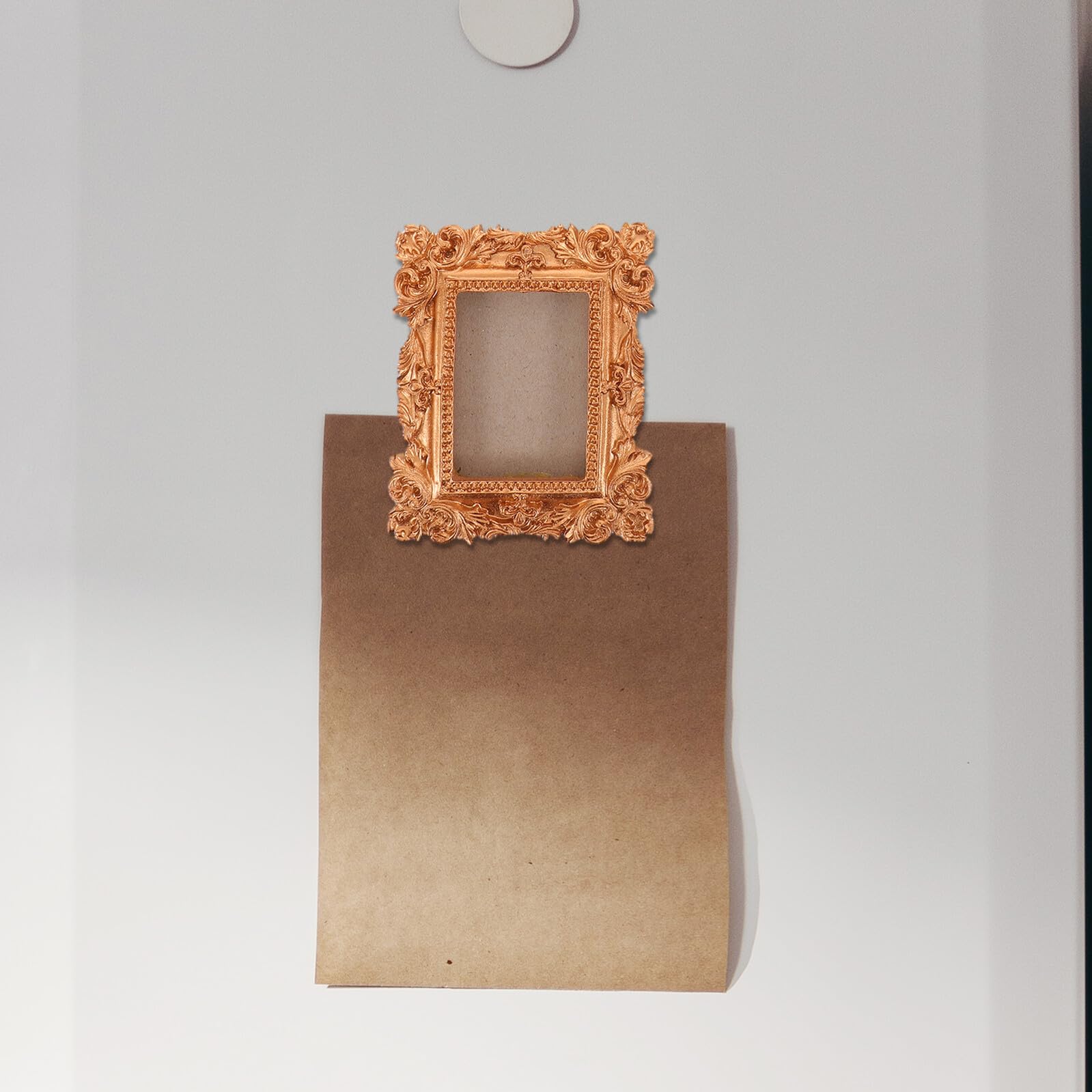 Healifty 5 Stück Kühlschrankmagnete mit Ovalen und Rechteckigen Bilderrahmen Goldene Magnetische Fotorahmen mit Muschel und Trockenblumen Dekor für Reisesouvenirs
