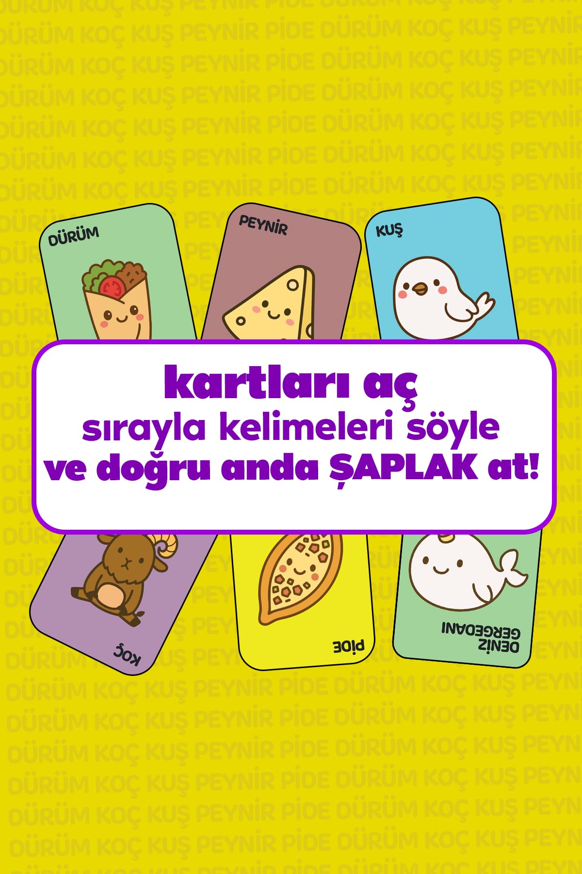 Molfy Çabuk Reflex Kutu Oyunu Dürüm Koç Kuş Peynir Pide Kart Oyunu Oyun Parti Eğlence Aile Arkadaş Oyunu