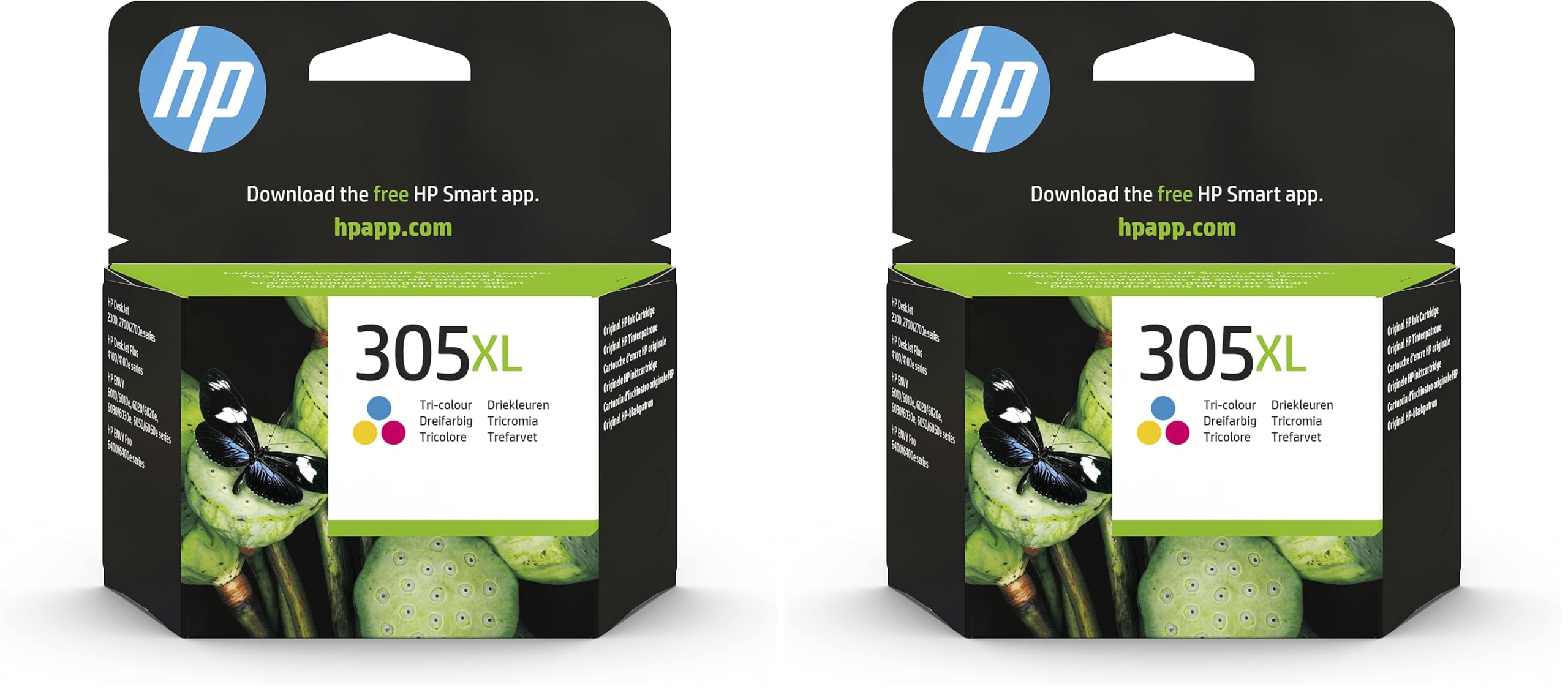 HP 3YM63AE 305XL High Yield Original Ink Cartridge, Tri-color, Pack of 2