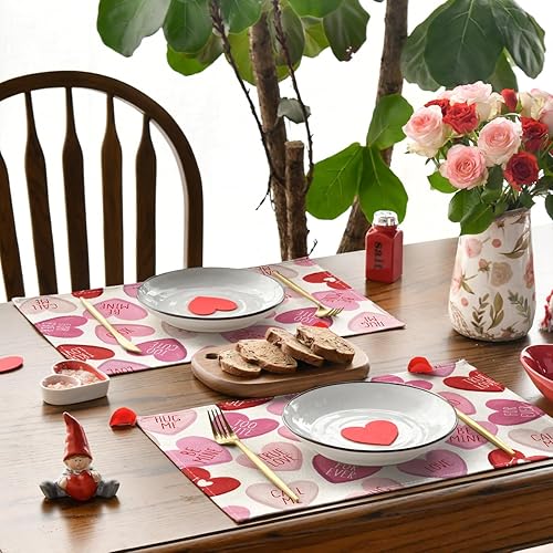 Miniatura 10 de Artoid Mode Camino de mesa rosa Ture Love Heart para el día de San Valentín, festival, aniversario, cocina, comedor, decoración para decoración de