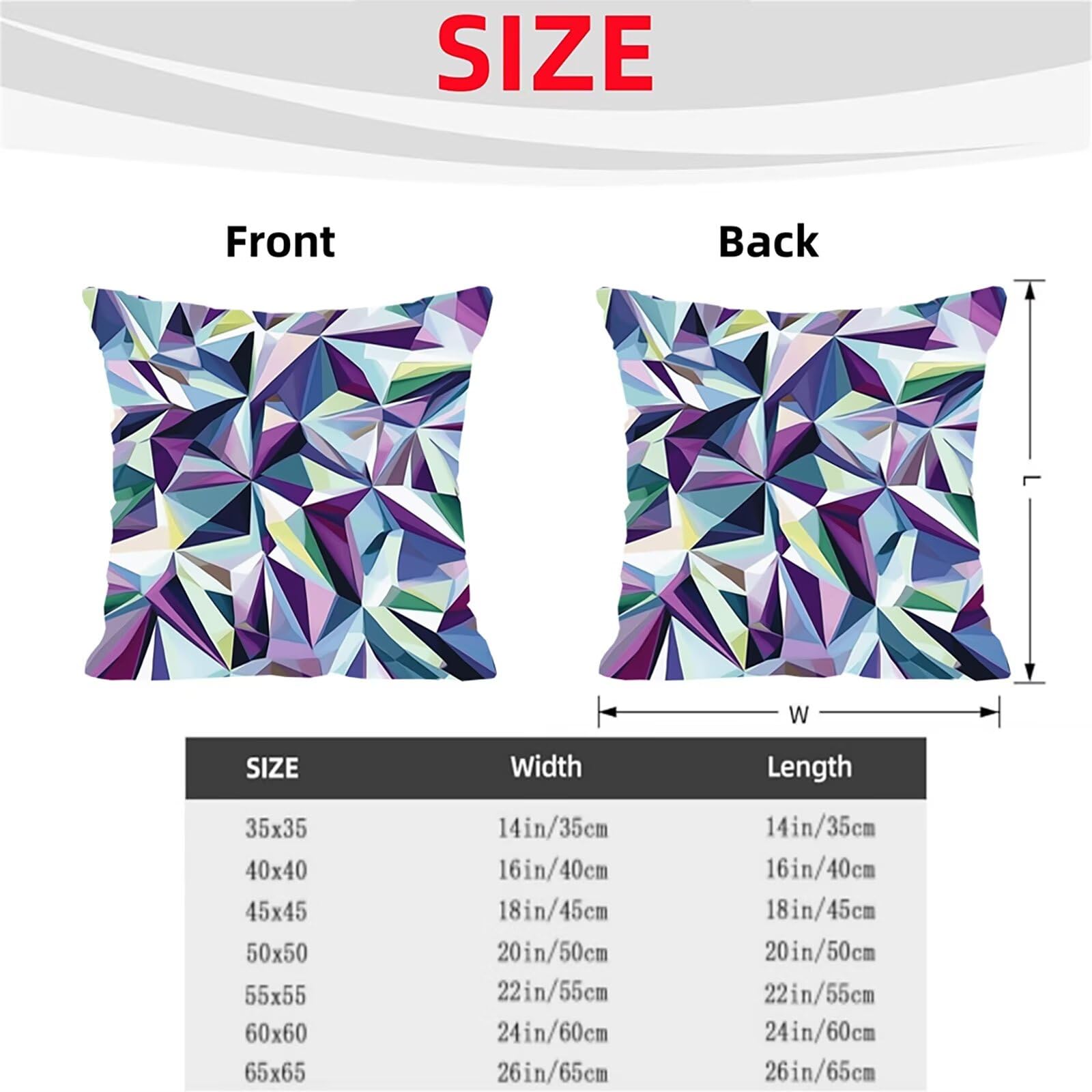 Kissenbezug 65 x 65 Outdoor Kissenbezug 65 x 65 CM Doppelseitiger Druck Geometrie Deko Sofakissen Bezug Abstrakt Kopfkissen Bezug für Frühling Sofa Bett Deko, Geschenke für Frauen (Samt) BZ-15465