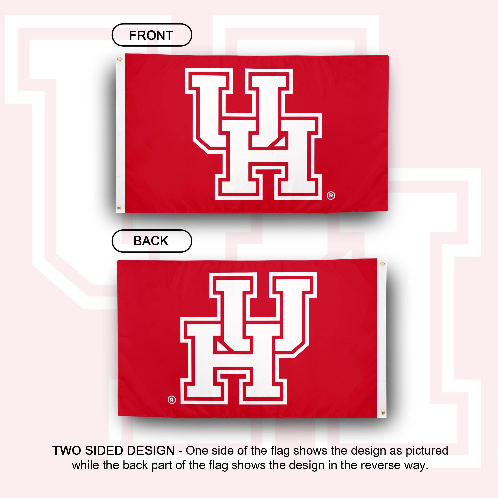 University Of Houston UH Cougars Flag | 3x5 Feet Outdoor Banner | Officially Licensed College Pride