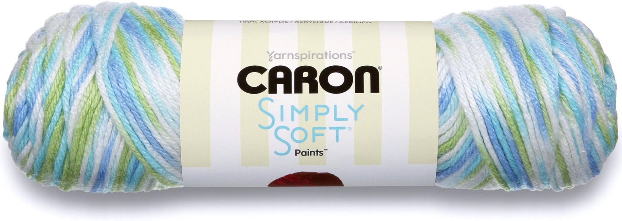 Caron Simply Soft Paints Yarn (4) Medium Worsted Gauge 100% Acrylic - 5 oz - Paints oz Omb Funny Boy - Machine Wash & Dry