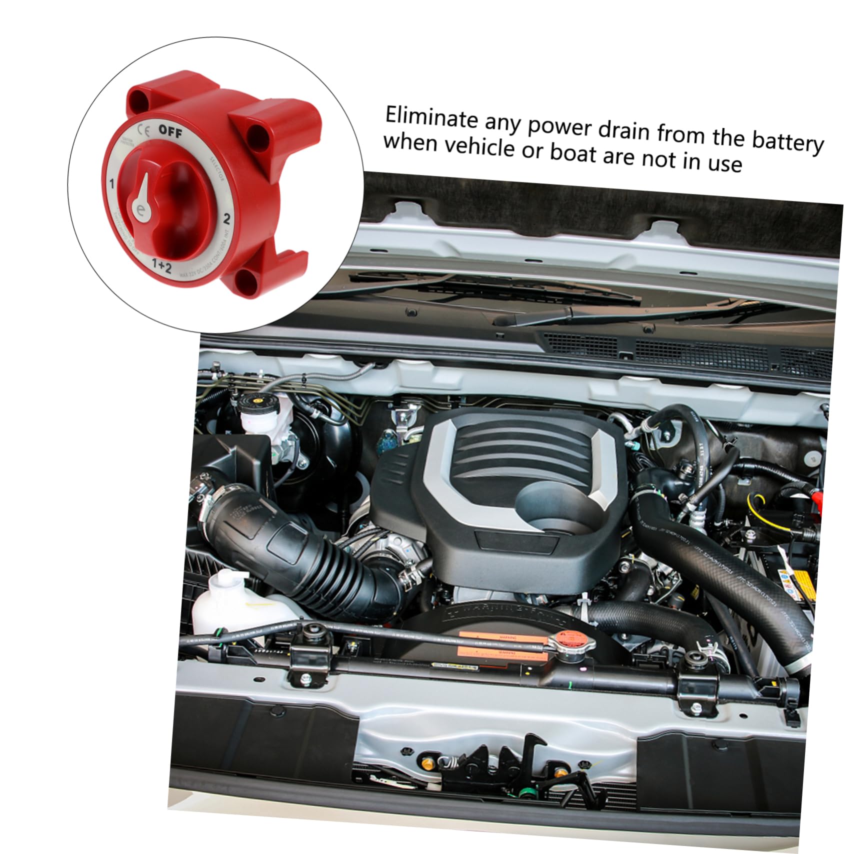 Gatuida 600a Auto Shut off Car Battery Power-off Switch Yacht Rv Disconnect Power Knob Protection for Use