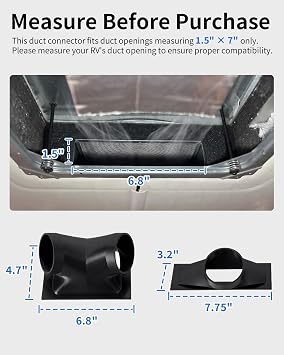 BoomBa RV AC Duct Connector Compatible with Furrion Chill HE RV Air Conditioner Ducted Airflow Upgrade Kit