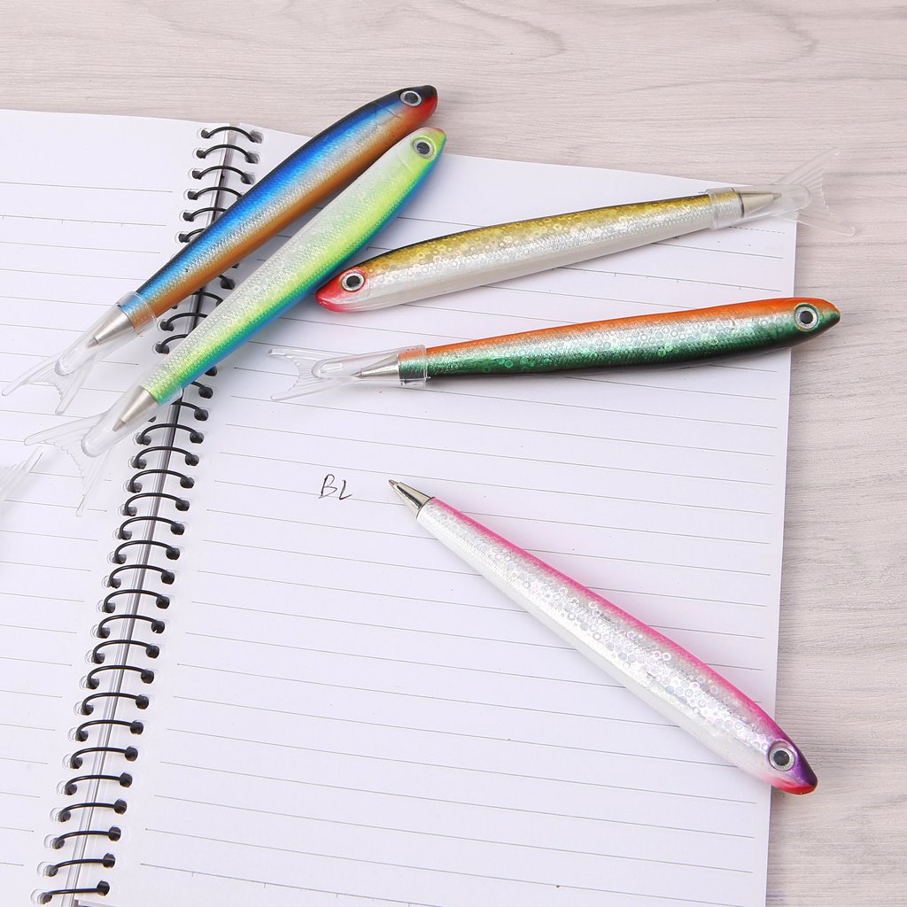 Lovely Fish Pen with Pen Cap Pocket Ballpoint Pen Blue Black Decompression Writing Pen Pen for Kid Student — view 2