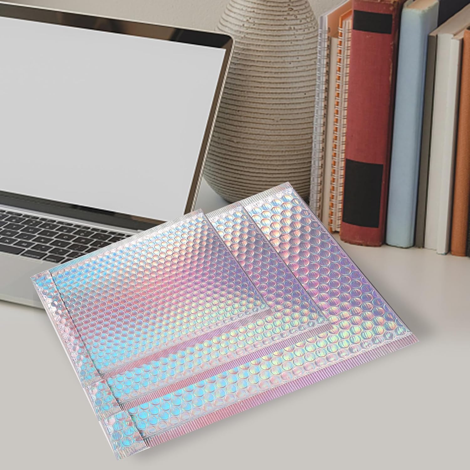 30 Stück Metallic Luftpolsterumschläge, Selbstklebende Luftpolstertaschen, Luftpolster-Versandtaschen für Versand und Verpackung, Wasserdichte Gepolsterte Umschläge, Innenmaß 17,8 x 25 cm