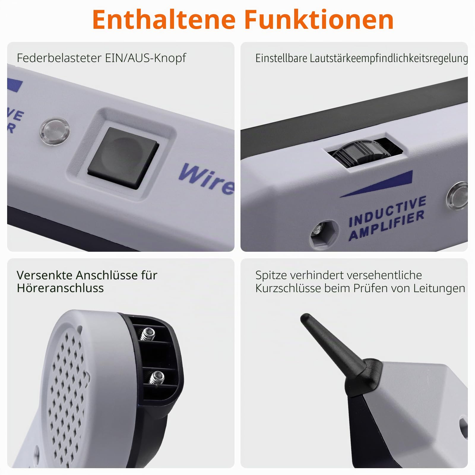Proster Tongenerator Kit 200EP Professioneller Wire Tracker Hochpräziser Kabeltester Leitungssucher induktiver Verstärker Tastkopfsatz mit einstellbarer Lautstärke für Netzwerkkabel Kollation