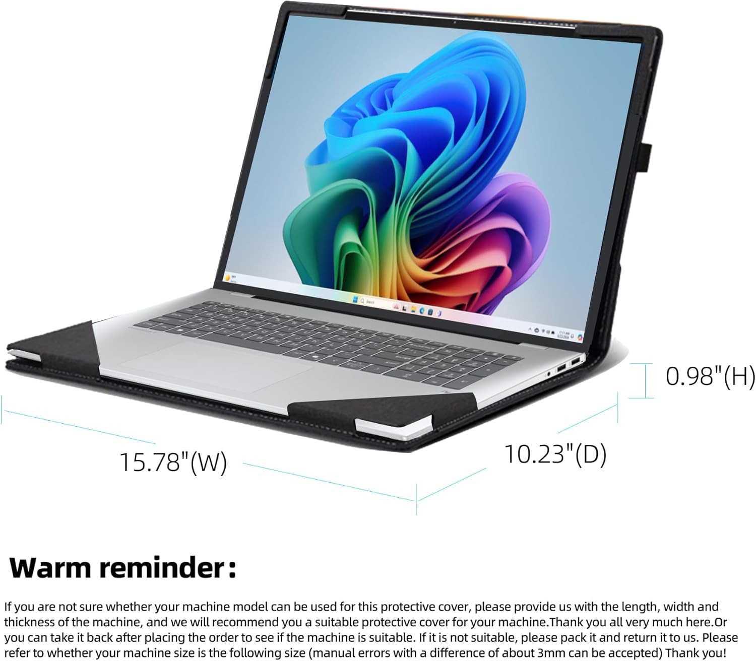 Laptop Case for HP OmniBook 7 17.3" Next Gen AI (17-dc0097nr 17-dcxxxxna) for HP Envy 17.3" Laptop (17-daxxx na) PU Leather Protective Bag Detachable Shell (Dark Grey)