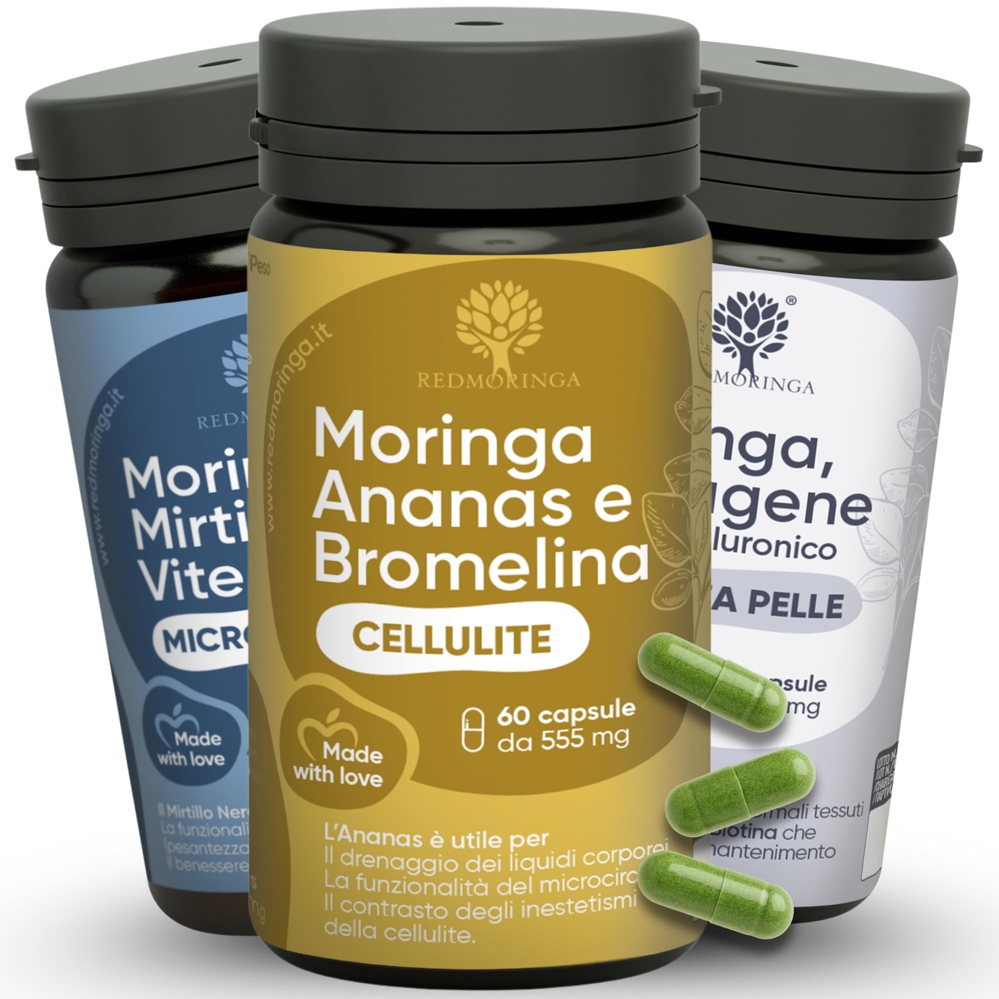 Trattamento Gambe Perfette RedMoringa - Bundle Integratore Ananas e Bromelina 50