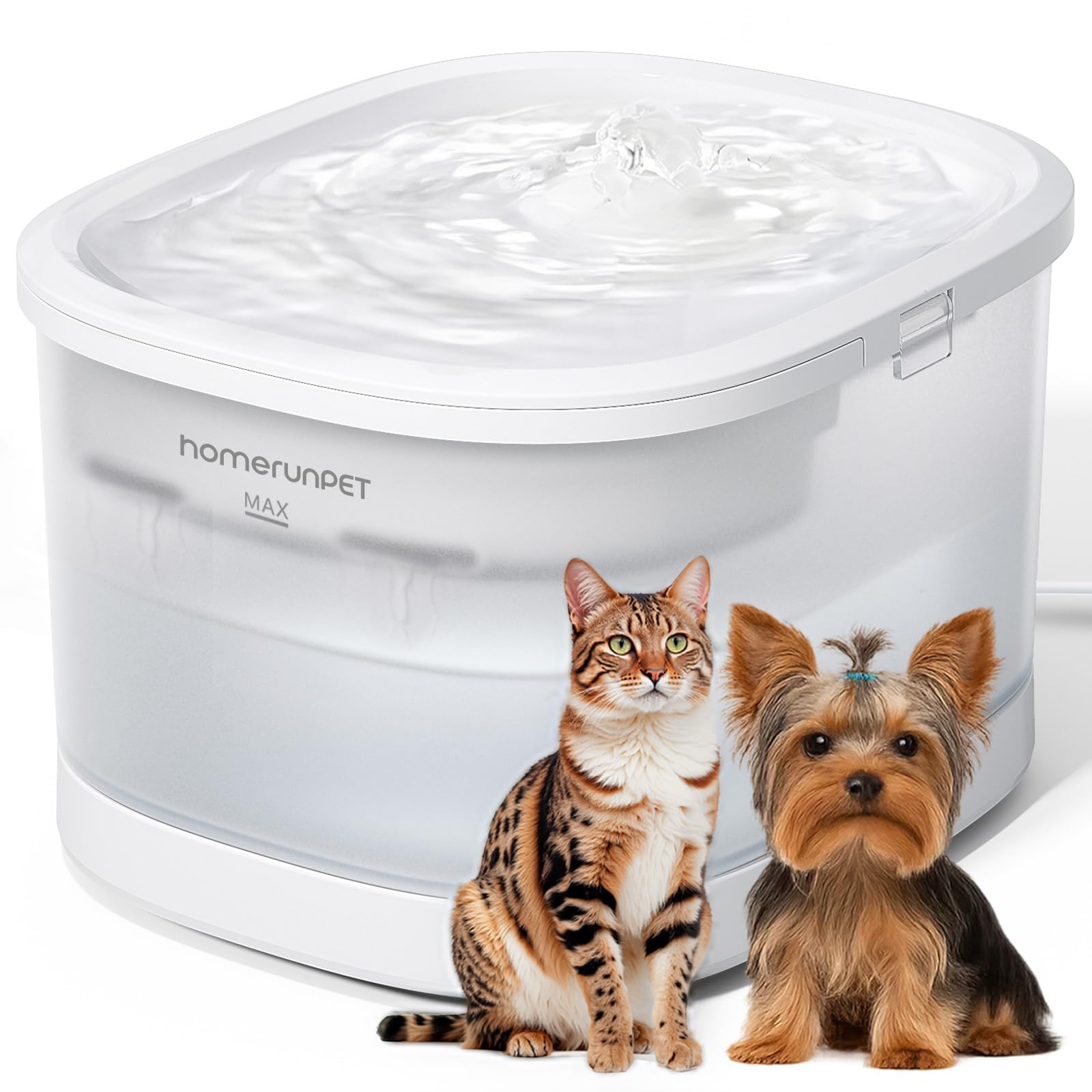 Homerunpet Cat Water Fountain for Drinking,Dishwasher-Safe,18dB Ultra-Quiet, 2.5L,Cat Water Fountain with Wireless Pump,Professional Filtration,BPA-Free Safety,Simple Installation and Cleaning — image 1