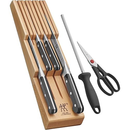 ZWILLING Pro 7-pc Knife Block Set with In-Drawer Knife Tray