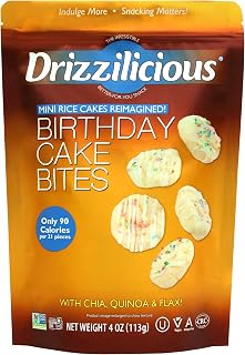 Drizzilicious Birthday Cake Bites 4oz Single Pack - Irresistible Snack Treat