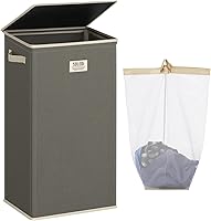Vista 40 de SOLEDI - Canasta de lavandería con tapa de 100L, canasta de ropa plegable grande y alta, cesta de lavandería con bolsa removible fácil