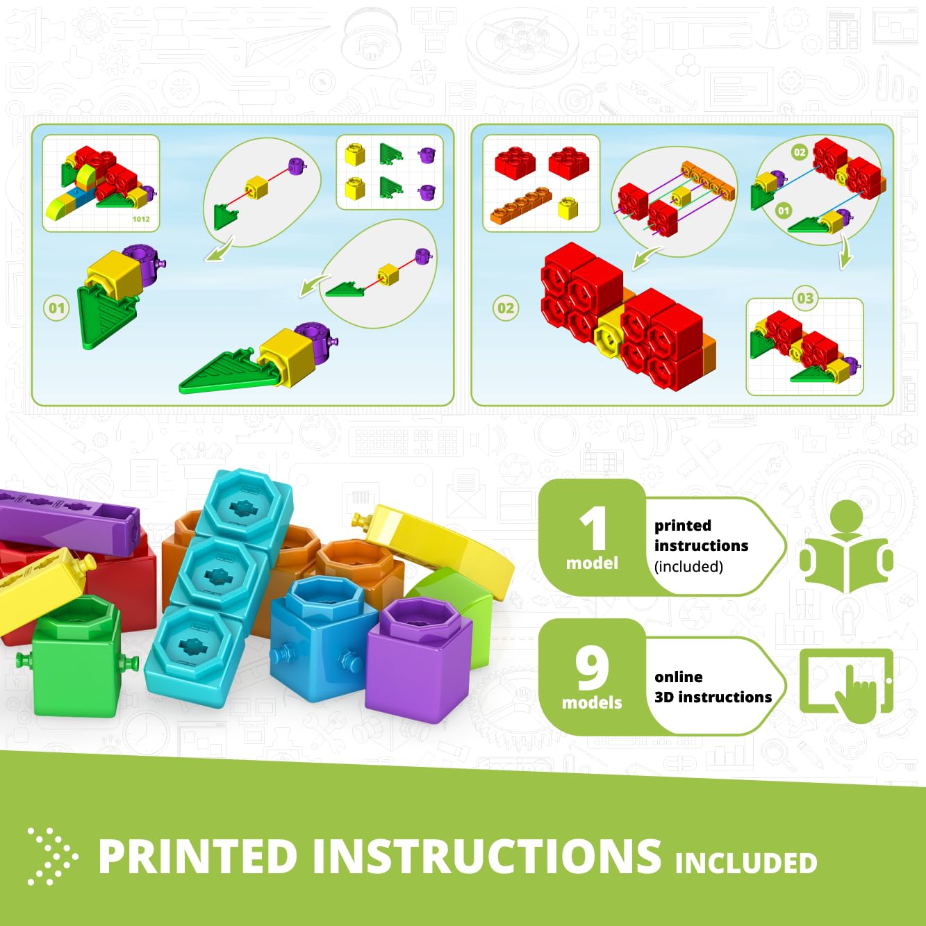 Snapklik.com : STEAM Maker Junior- 10 Model Set, Stackable Building ...