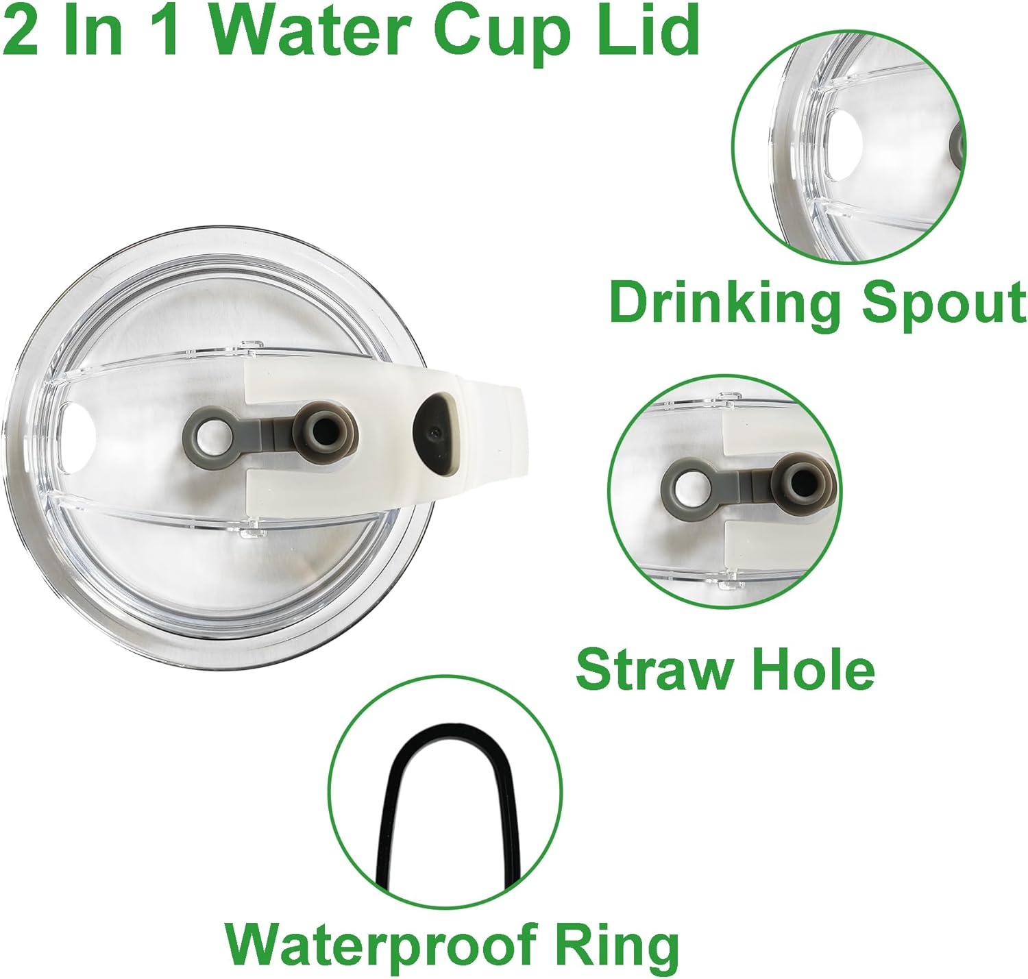 40 oz Tumbler Replacement Lid Compatible with Silver Buffalo,2Pack 40 oz Tumbler Accessories Cap Top Compatible with Silver Buffalo Stainless Steel Tumblers,Leak-Proof and Splash,Reuseable - Image 4