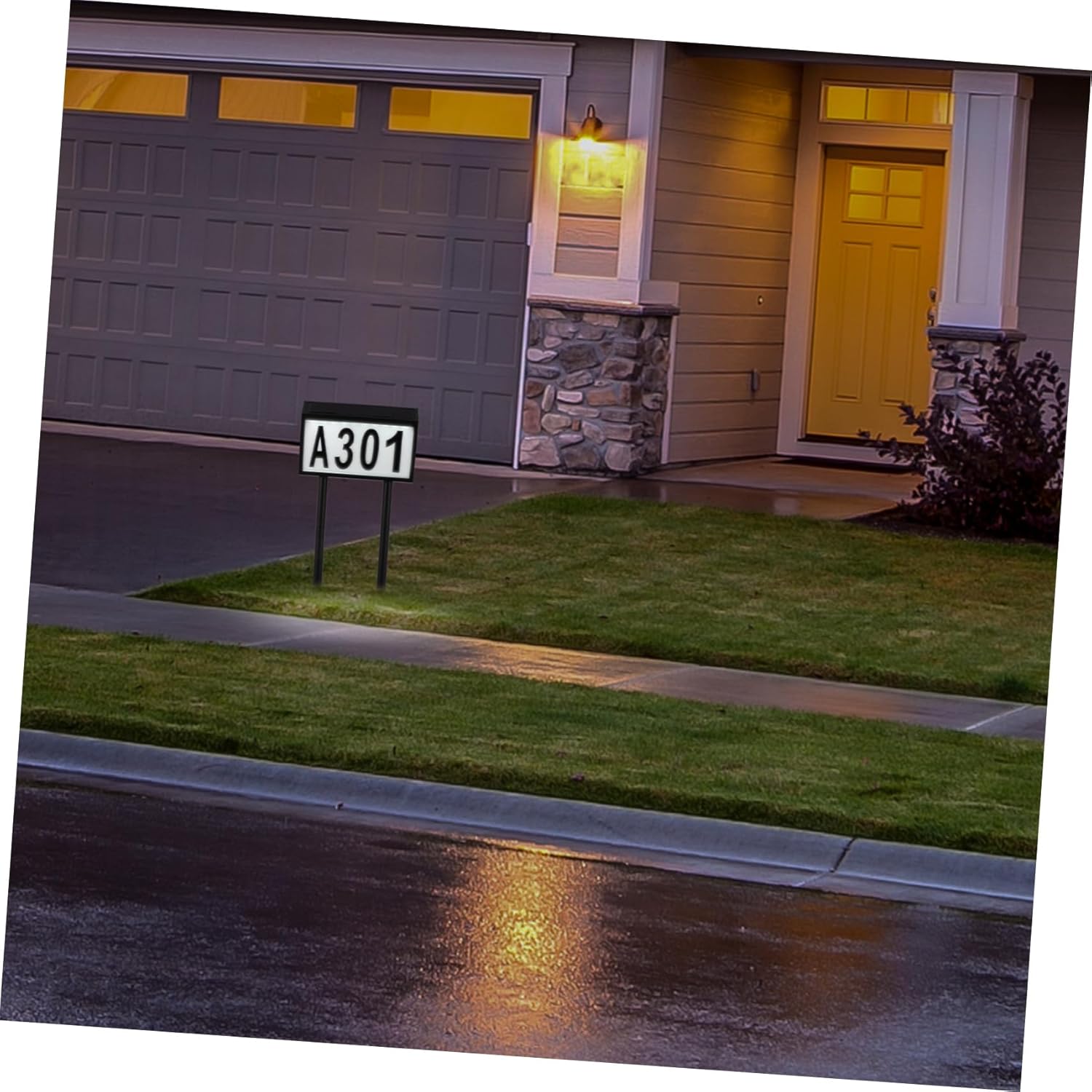 Homoyoyo Led Home Number Light Solar-powered Doorplate Address Number Hotel Address Sign Emergency Exit Indicator