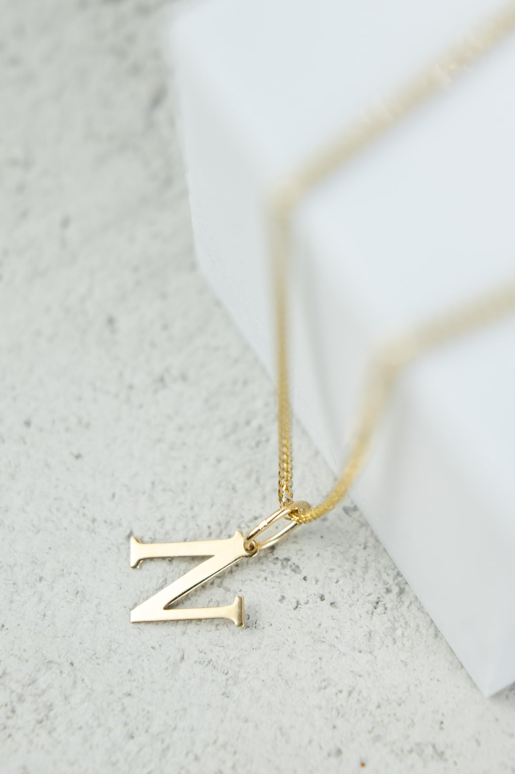 Rodium – Buchstabenanhänger N aus 585er Gelbgold – 14-Karat-Initialen-Anhänger für Halskette oder Armband – Geschenk für Frauen – hergestellt in Italien