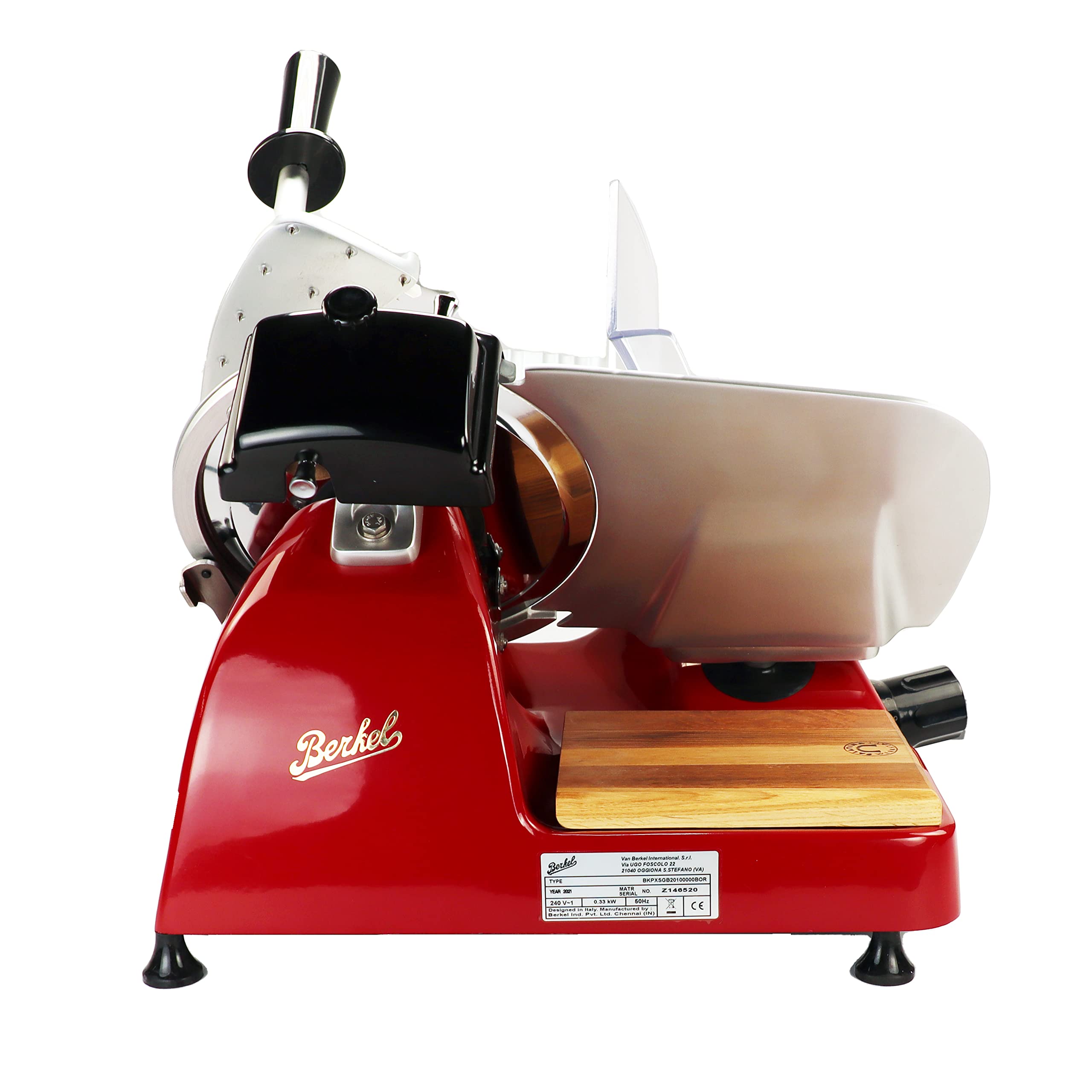 Berkel Pro Line XS 25 - Cortador profesional para cocina - Máxima precisión y rendimiento + tabla de madera 100% hecha a mano única