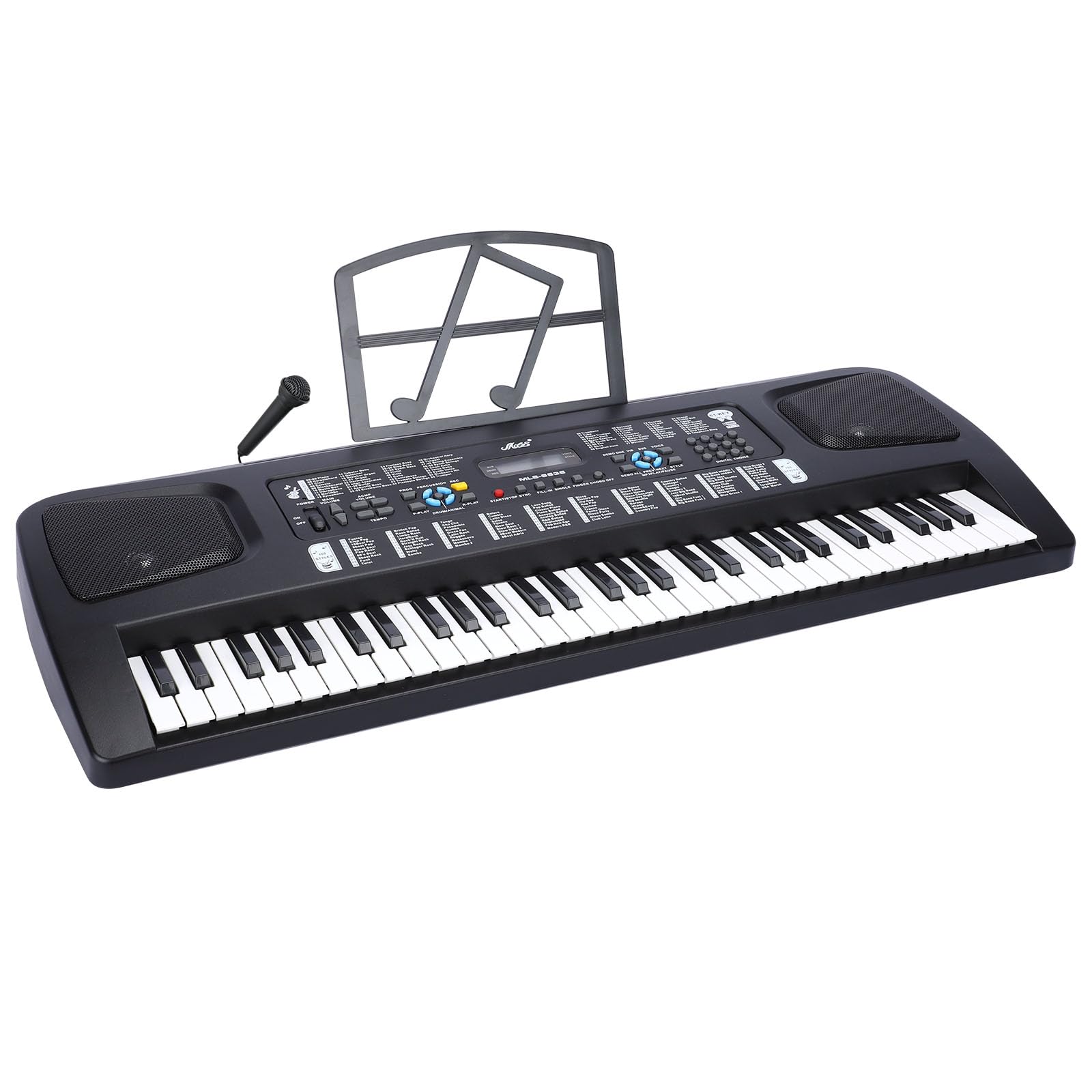 LIEKE 61 Key Electric Keyboard Piano with Sheet Music Stand microphone for Beginners,Portable Digital Electronic Piano Musical Instrument Gift