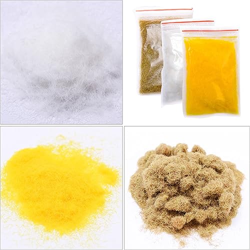 Miniatura 3 de Cayway Paquete de 9 piezas de base en miniatura, kit de materiales para base de paisajes, incluye piedra, arena decorativa, hierba, nieve para