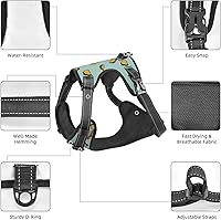 Vista 4 de Lindo arnés de pizza para perros grandes, correa antitirones, arnés ajustable para perro grande, arnés reflectante para perro, arnés de perro fácil