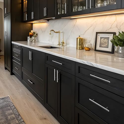 Miniatura 4 de homdiy Paquete de 5 Tiradores de Gabinete de Níquel Cepillado de 3 Pulgadas Tiradores Modernos de Gabinete - Tiradores de Cajón de Níquel Cepillado