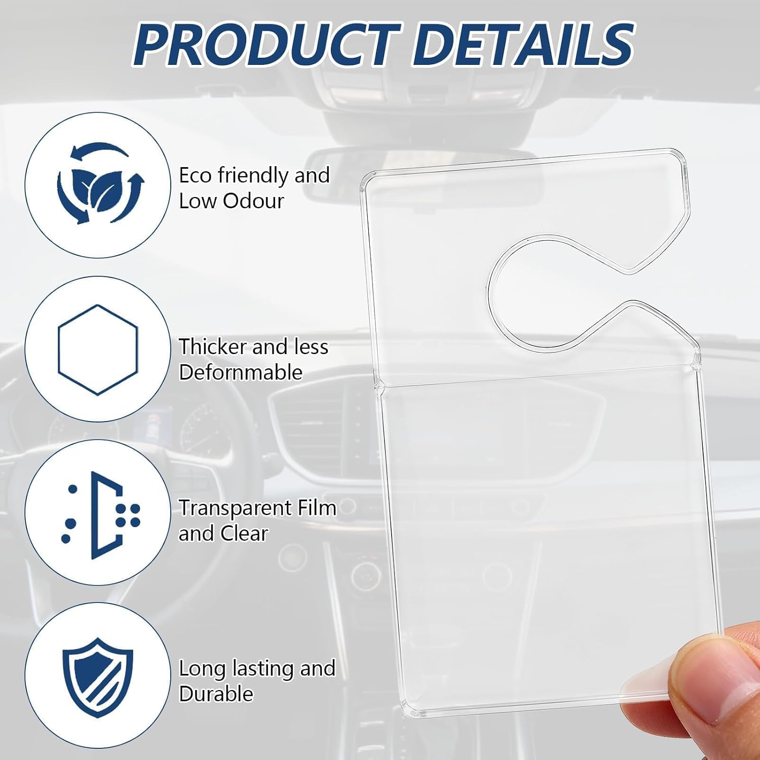 50 Pcs Clear Parking Permit Holder Parking Pass Holder Rearview Mirror Hanger Parking Permit Card Holder for Car Rear View Mirror