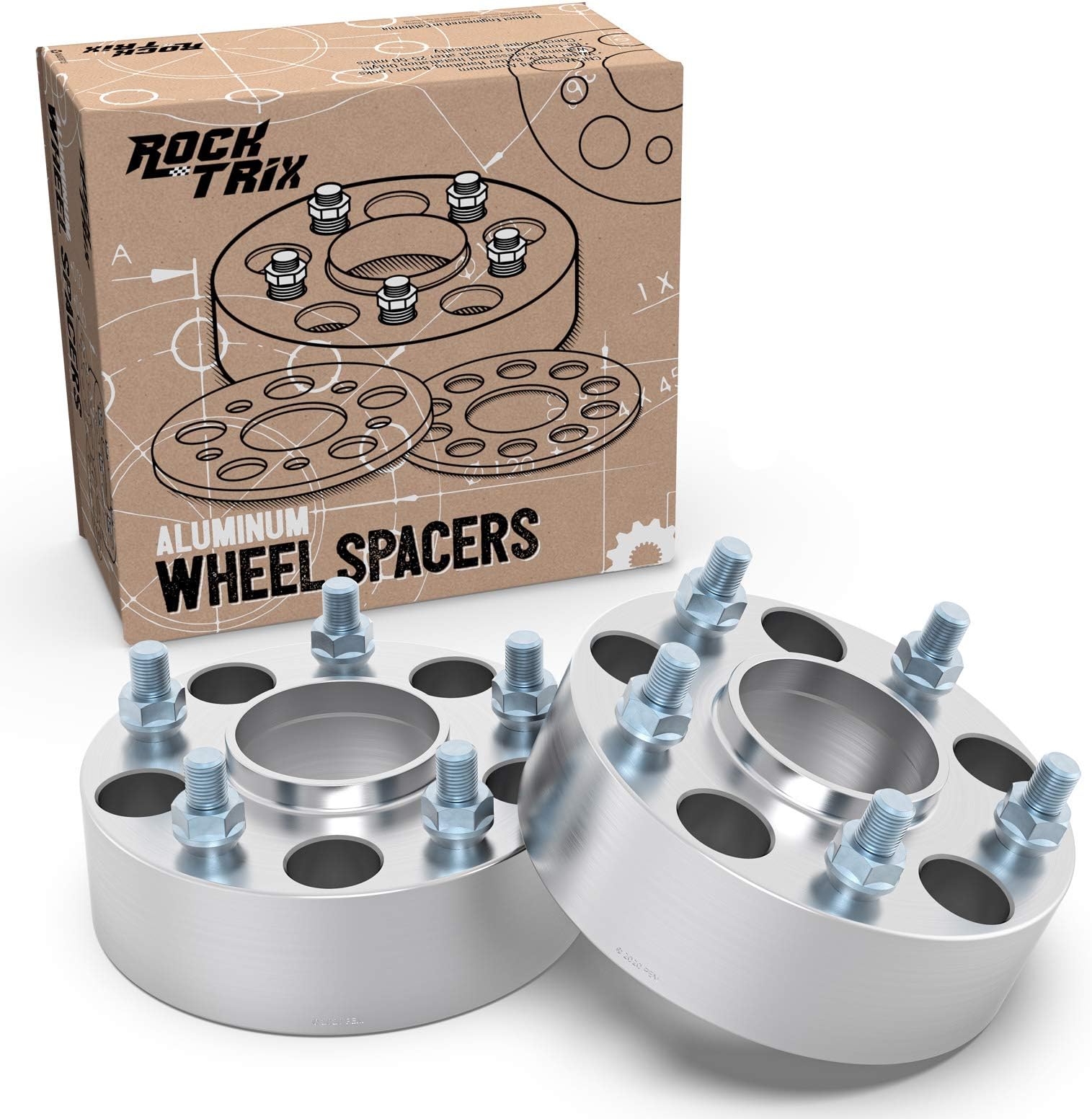 RockTrix 2pcs 1.5 inch Hubcentric 5x4.5 Wheel Spacers (71.5mm bore, 1/2x20 Studs) Compatible with Jeep Cherokee XJ Grand Cherokee ZJ Wrangler YJ TJ Liberty KJ KK (38mm 5x114.3)