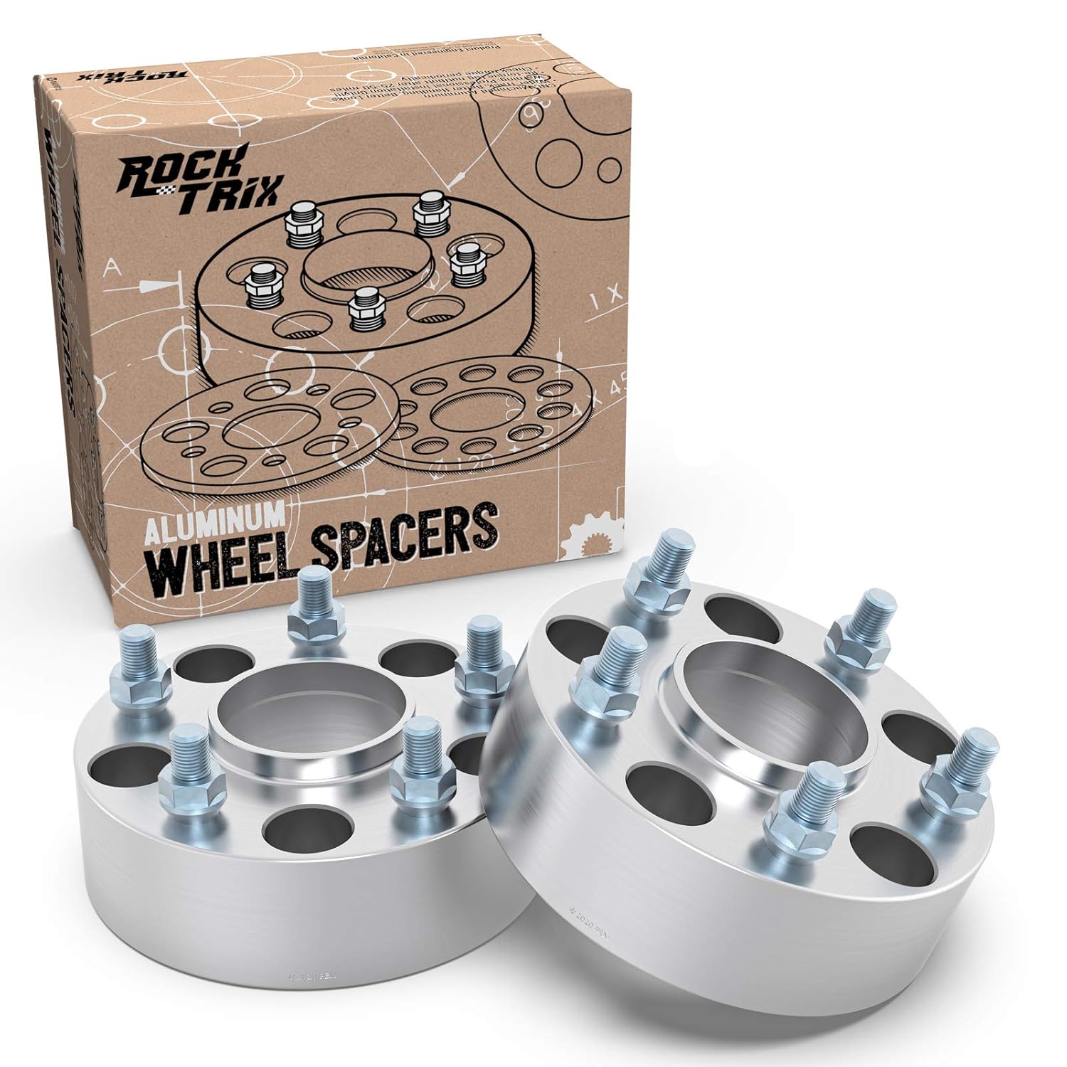 RockTrix 2pcs 1.5 inch Hubcentric 5x4.5 Wheel Spacers (71.5mm bore, 1/2x20 Studs) Compatible with Jeep Cherokee XJ Grand Cherokee ZJ Wrangler YJ TJ Liberty KJ KK (38mm 5x114.3)
