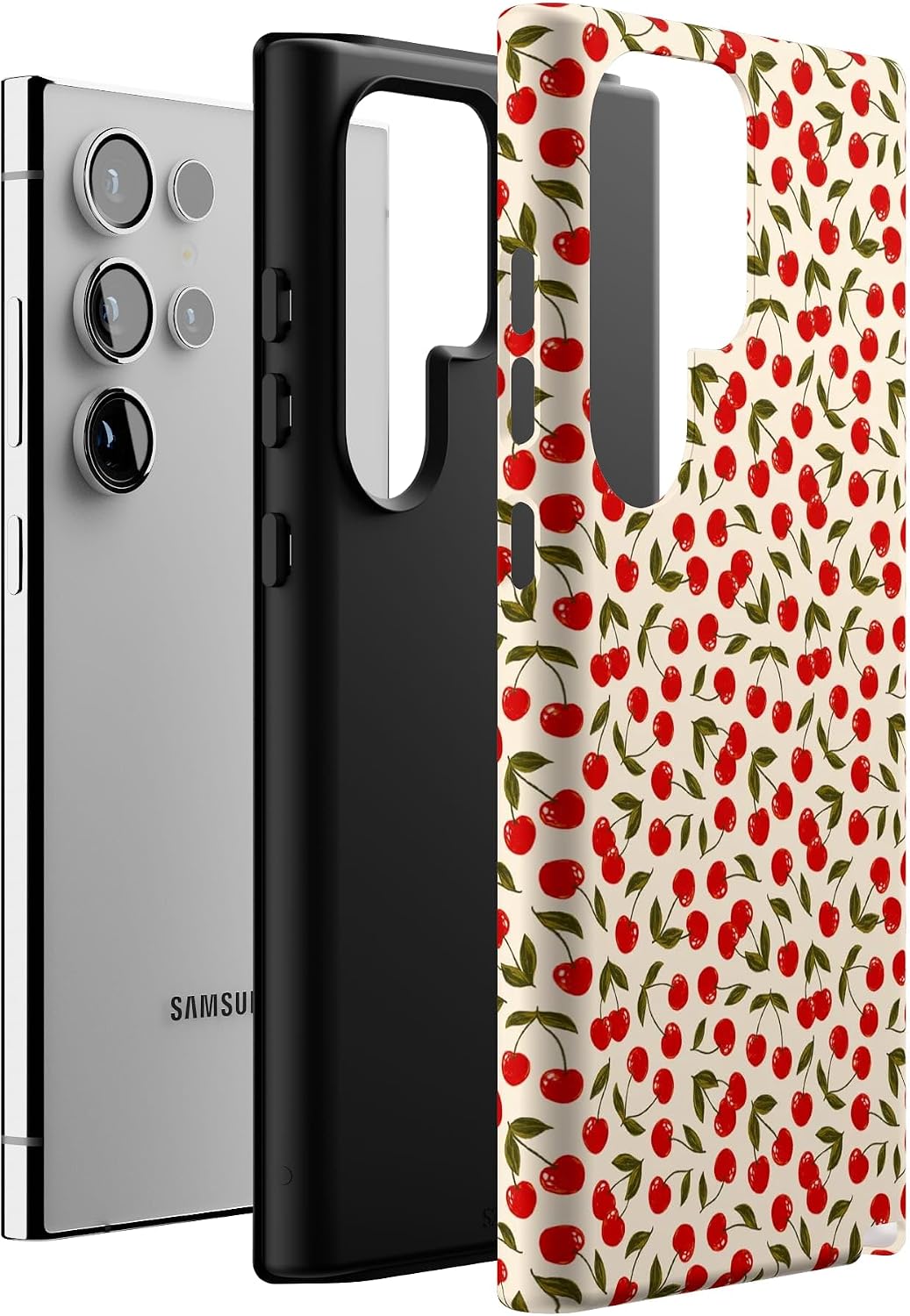 Casely Galaxy S24 Ultra Case | Cherry on Top | Red Cherries | Essential Slim Dual-Layer Protective Design