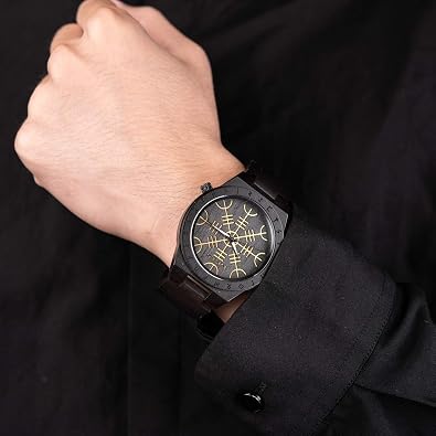 BOBO BIRD Mens Unique Engrave Wood Watches Luxury Stylish Watch Wood Strap with Bamboo Wooden Box