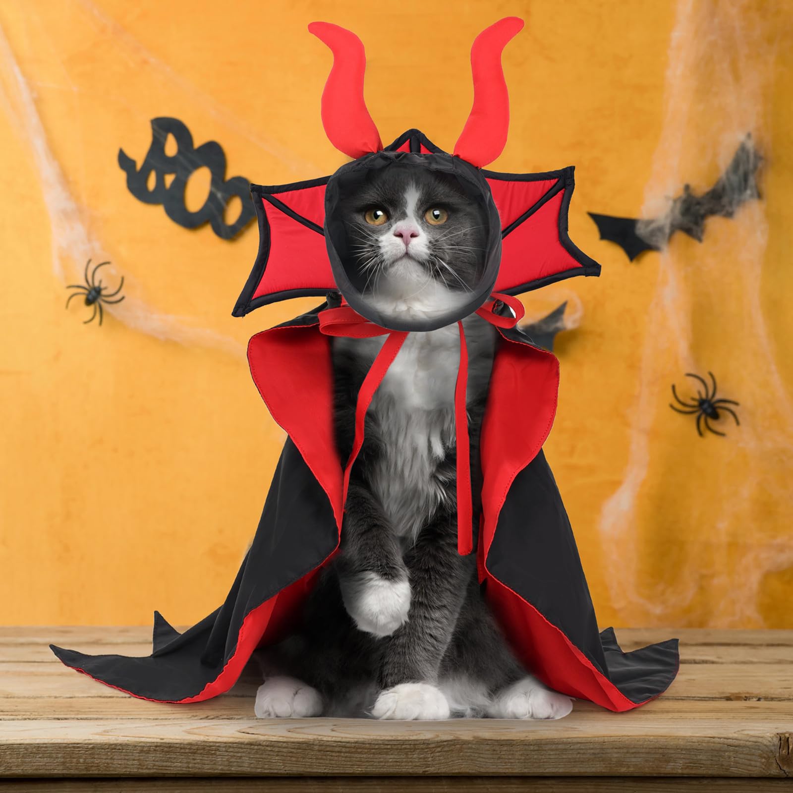 BT Bear Pet Halloween Costume,Pet Cosplay Funny Costumes Dog and Cat Halloween Cloak Holiday Dress Up Cosplay Costumes (Red) - Image 3