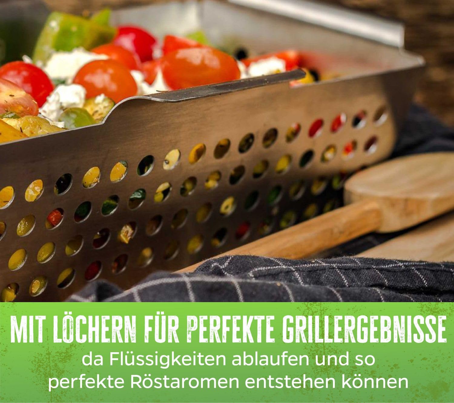 Grill Fürst verdure cesto Acciaio Inox Rettangolare 31 x 16 cm