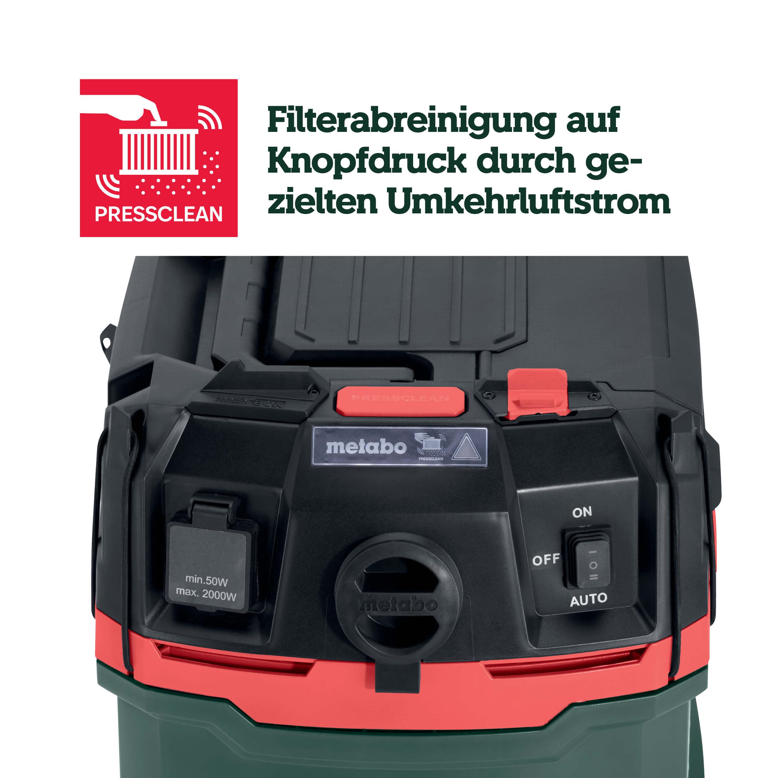 metabo ASA 30 M PC Allessauger, Kompakter Nass- und Trockensauger, 1200 W | Industriesauger Staubklasse M, 8 m Kabel, mit Antistatik-Schlauch, Filterabreinigung und Zubehör-Set, 30 l Behälter